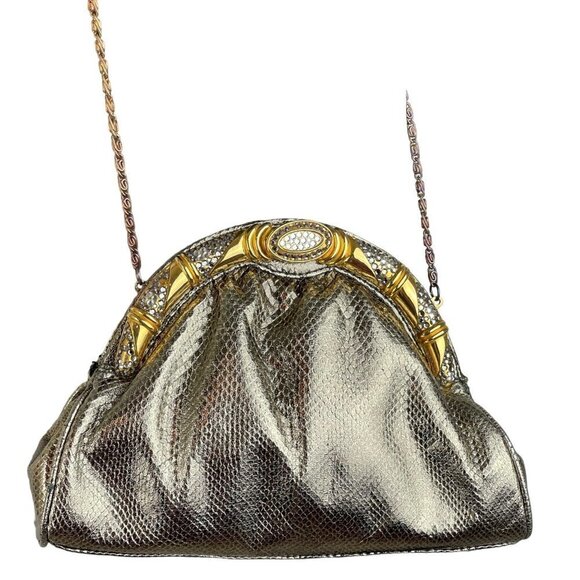 Vintage Evening bag 6X9 ' chain strap 42' total excellent condition. - Picture 1 of 7